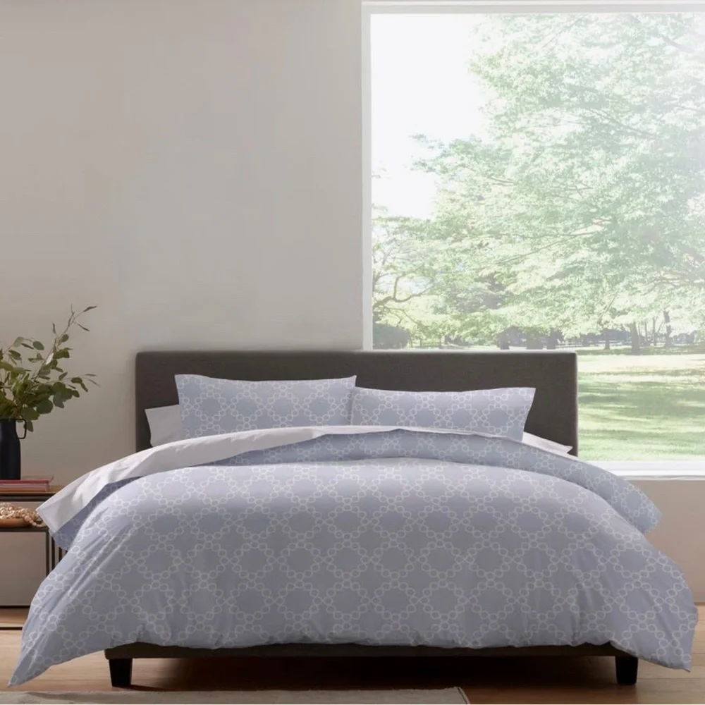 WESTPOINT HOME Palais Cotton Duvet Cover & Sham Set Blue SZ KING